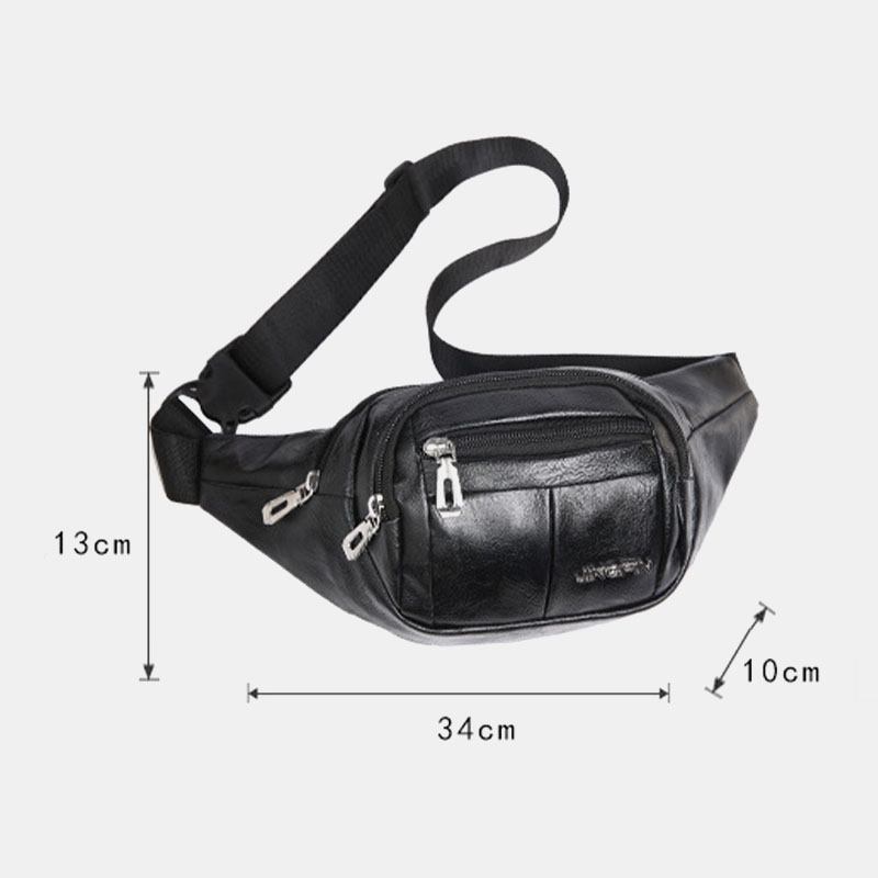 Menn Pu-skinn Anti-tyveri Multifunksjonell Multi-lomme 6.5 Tommer Telefonveske Midjeveske Brystveske Crossbody-vesker