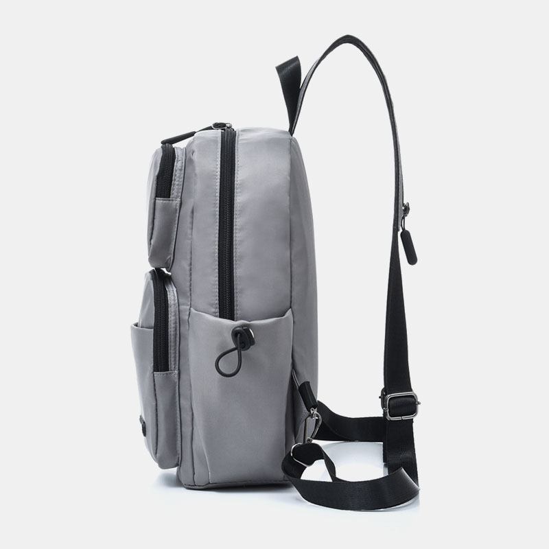 Menn Usb Lading Multi-carry Multi-layers Vanntett Crossbody Veske Bryst Veske Sling Veske Ryggsekk