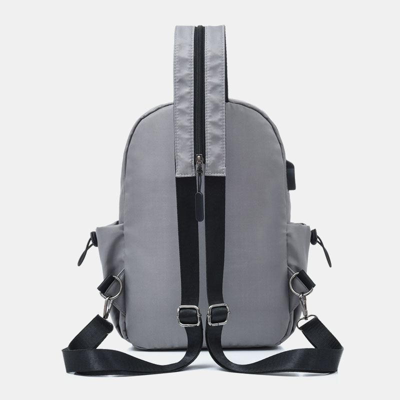 Menn Usb Lading Multi-carry Multi-layers Vanntett Crossbody Veske Bryst Veske Sling Veske Ryggsekk