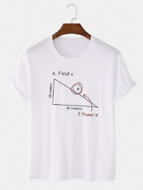 Herre 100% Bomull Matematikk Geometri Med Trykk Kortermede T-skjorter