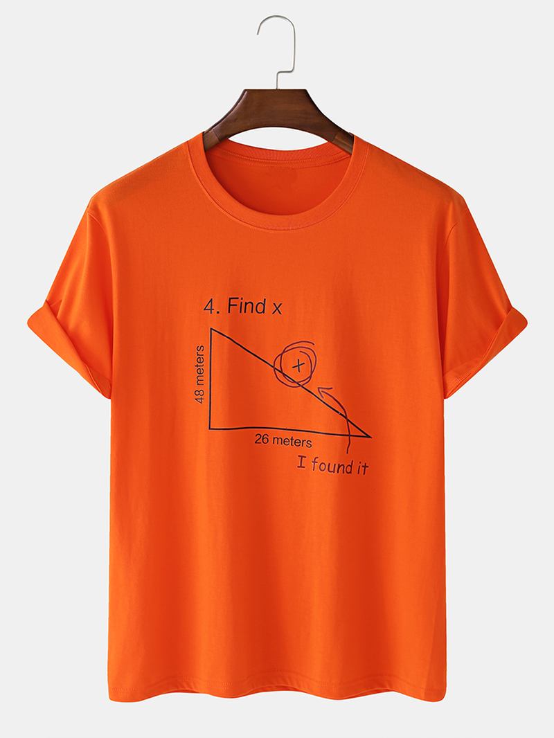 Herre 100% Bomull Matematikk Geometri Med Trykk Kortermede T-skjorter