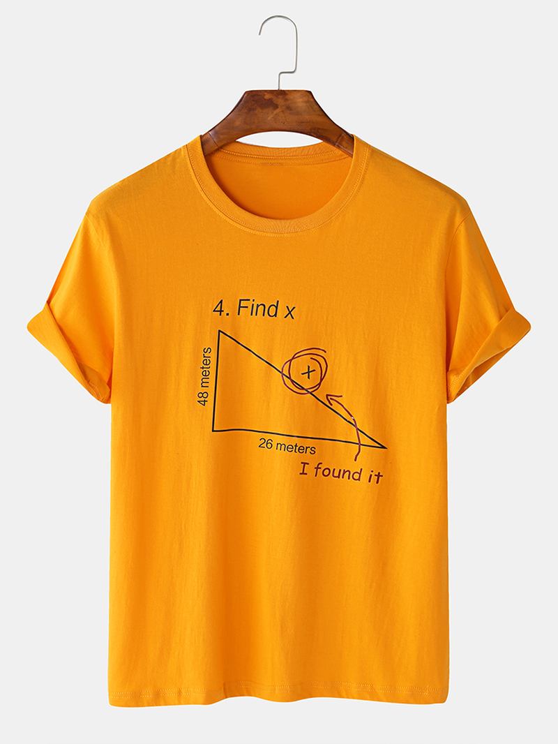 Herre 100% Bomull Matematikk Geometri Med Trykk Kortermede T-skjorter