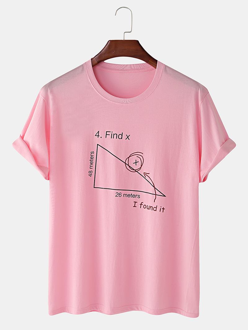 Herre 100% Bomull Matematikk Geometri Med Trykk Kortermede T-skjorter