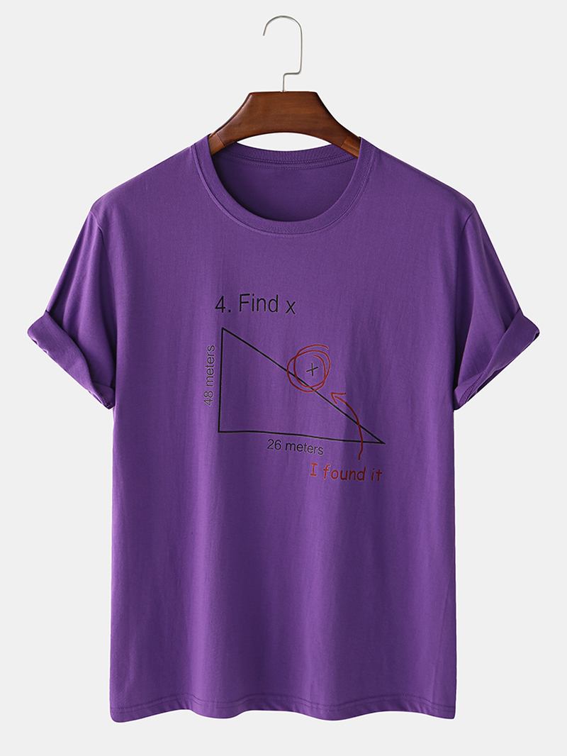 Herre 100% Bomull Matematikk Geometri Med Trykk Kortermede T-skjorter