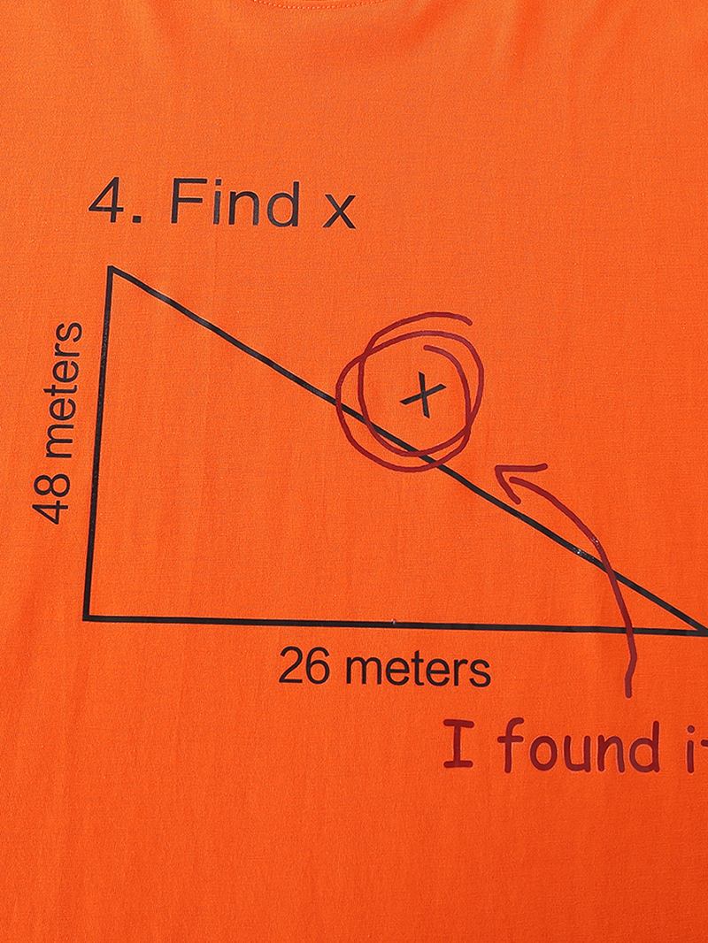 Herre 100% Bomull Matematikk Geometri Med Trykk Kortermede T-skjorter