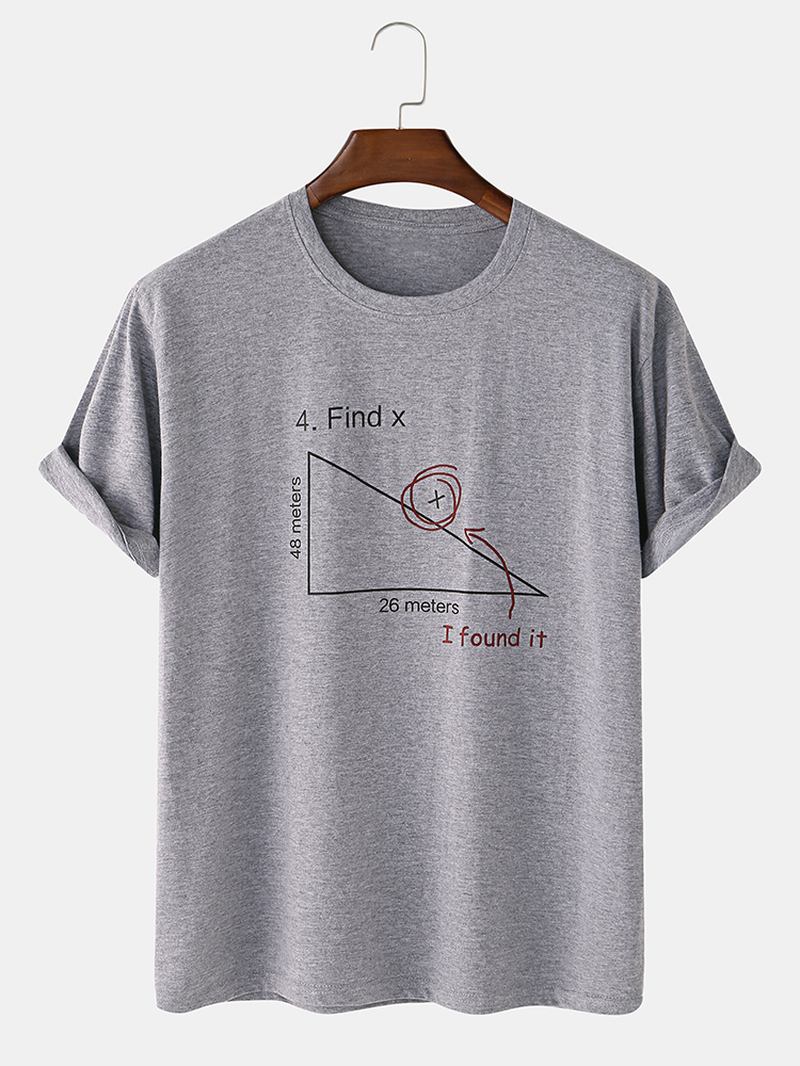 Herre 100% Bomull Matematikk Geometri Med Trykk Kortermede T-skjorter