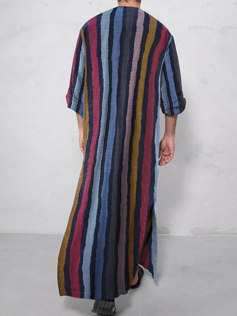 Herre Vintage Løse Kaftan Topper Herre Long Robe Loungewear Fritids T-skjorter