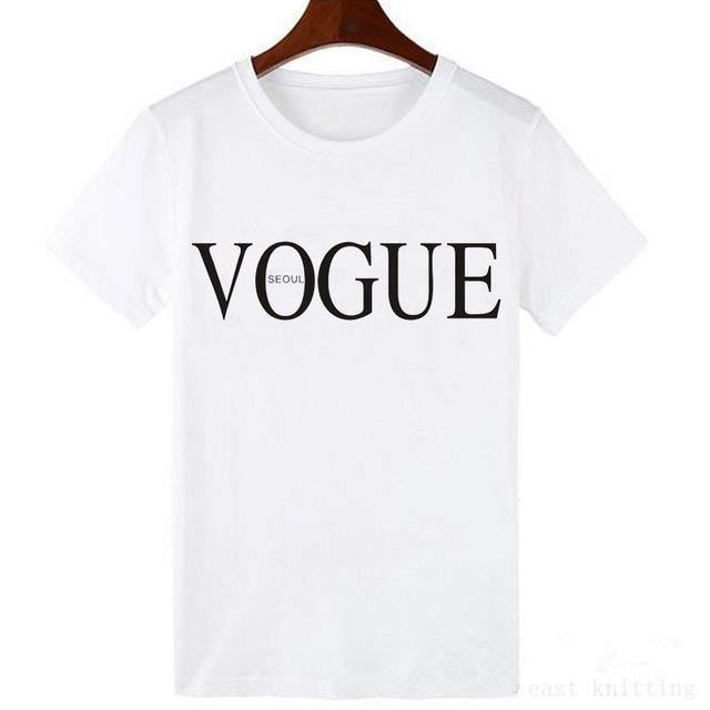 Summer Girl Kortermede Topper For Kvinner Vogue Letter Med Trykk Harajuku T-shirt Dame Camisas