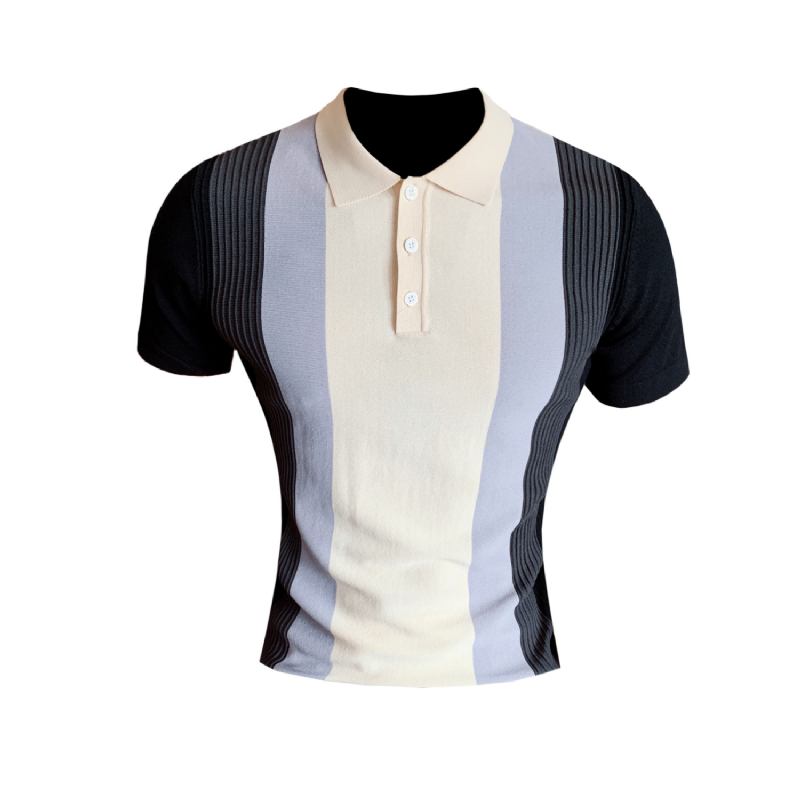 Summer Sportsman Kortermet Strikket Polo Skjorte Gradient Color