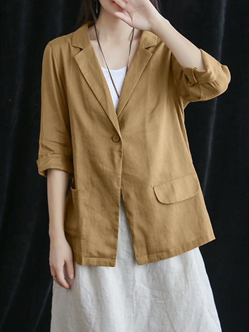 Bomull Solid Fritids Blazer