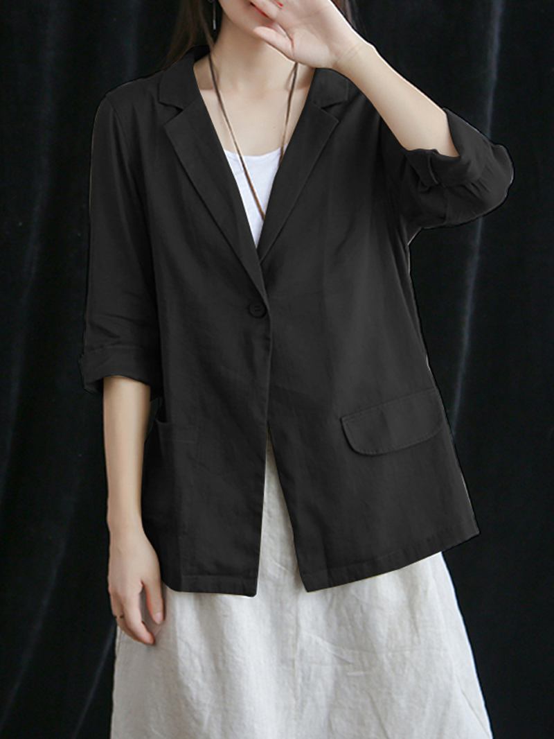 Bomull Solid Fritids Blazer