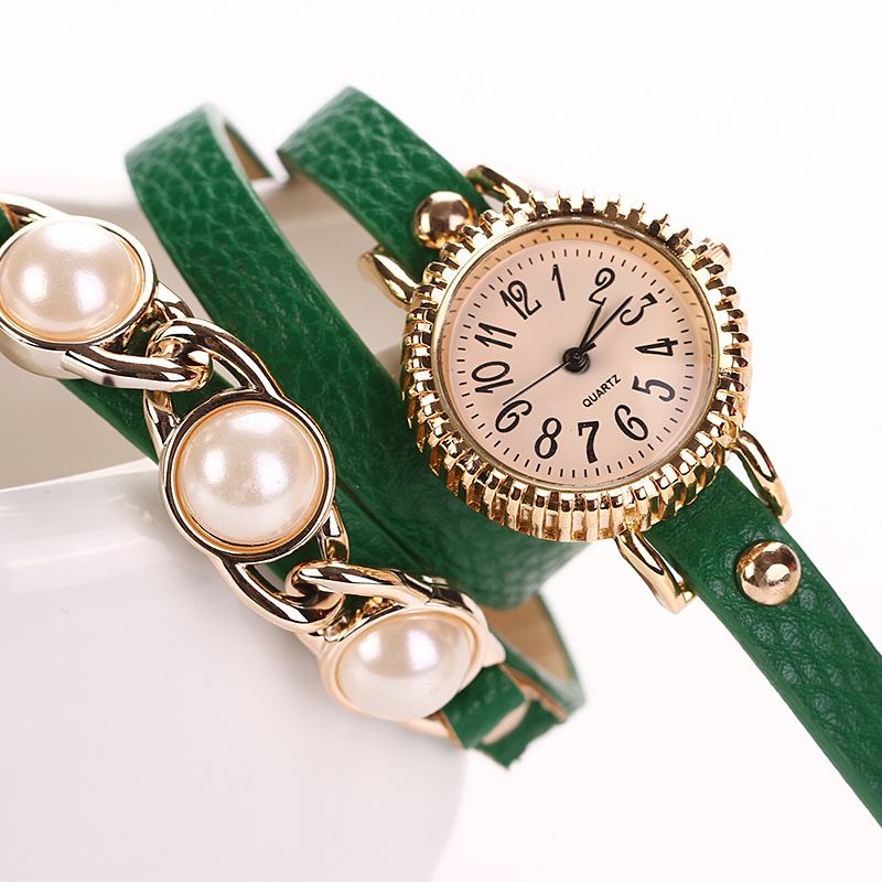 Mote Three Pearl Dame Watch Dame Dress Watch Armbånd Quartz Watch