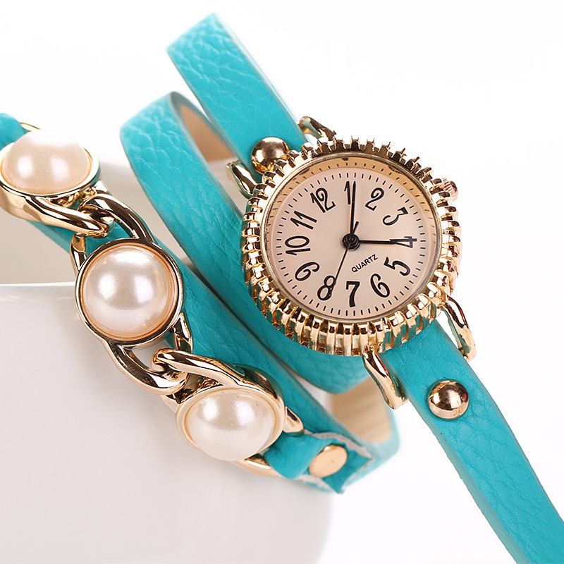 Mote Three Pearl Dame Watch Dame Dress Watch Armbånd Quartz Watch