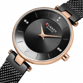 Ultratynt Urkasse Elegant Design Dame Klokke Full Steel Quartz Watch