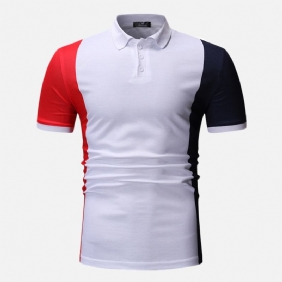 Menn Color Block Muscle Fit Golfskjorte