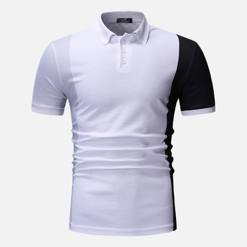 Menn Color Block Muscle Fit Golfskjorte