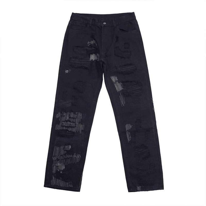 7tt Original National Chaogao Gate Cut Loose Rette Jeans Menns Brede Ben Høy Midje Allsidige Fritidsbukser