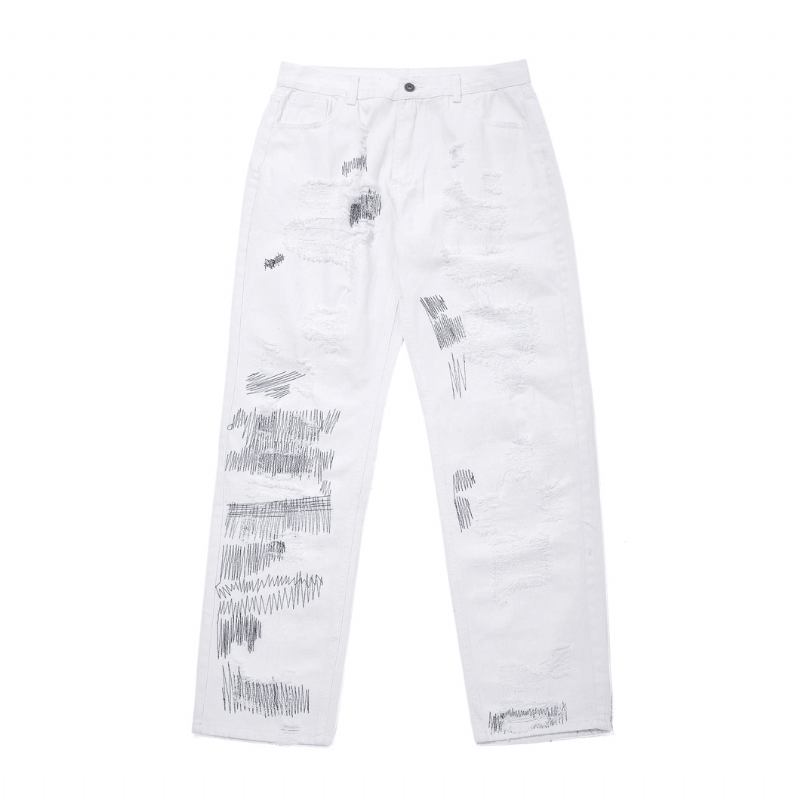 7tt Original National Chaogao Gate Cut Loose Rette Jeans Menns Brede Ben Høy Midje Allsidige Fritidsbukser