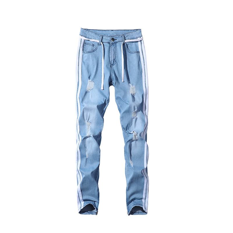 Denim Ripped Slim Fit Gate Pants For Menn