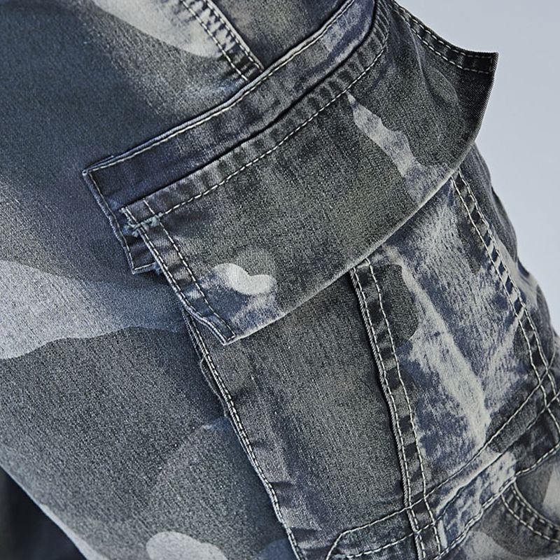 Fritids Camo Joggerbukser Med Flere Lommer Korte Jeans