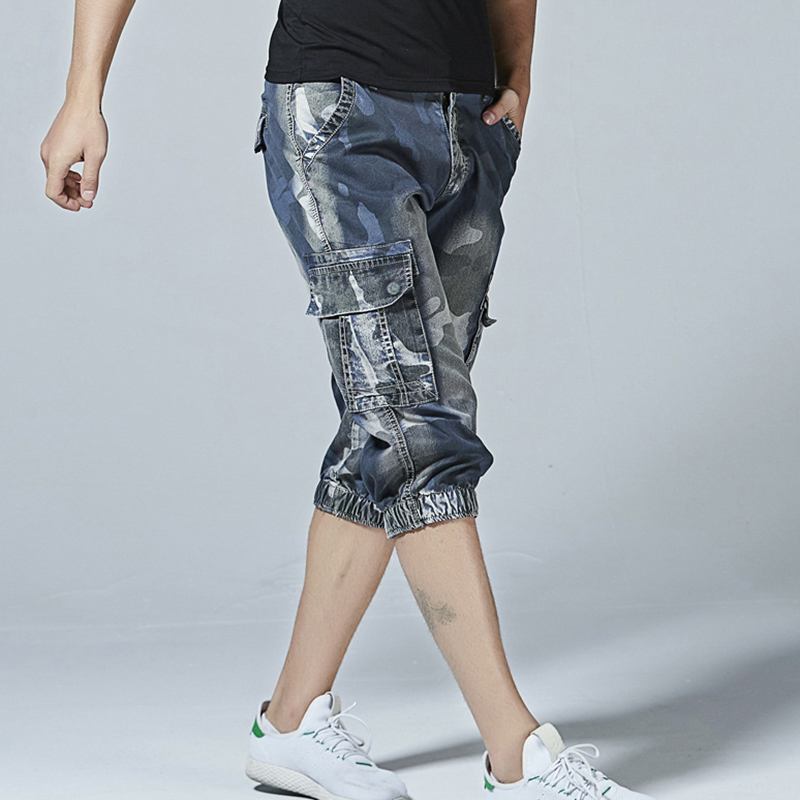 Fritids Camo Joggerbukser Med Flere Lommer Korte Jeans