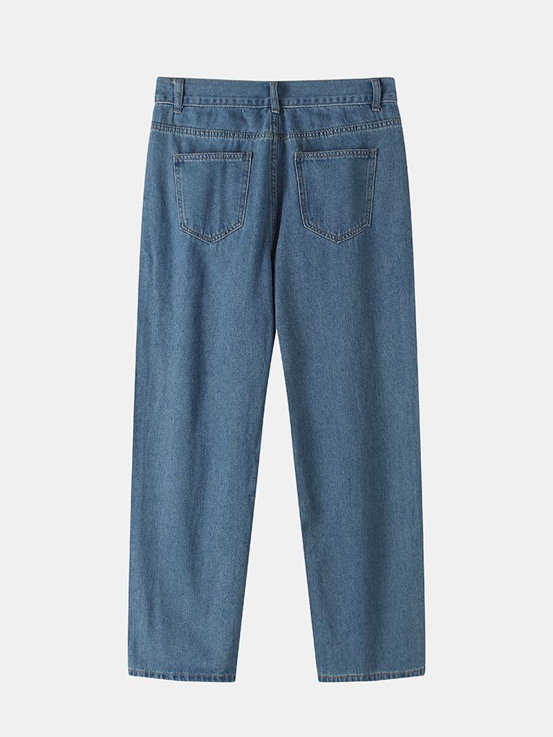 Herre Bokstavmønster Lomme Løs Midje Jeans