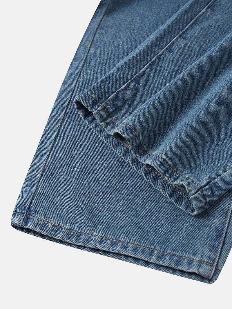 Herre Bokstavmønster Lomme Løs Midje Jeans