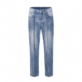 High Gate Mote Stitching Slim Jeans