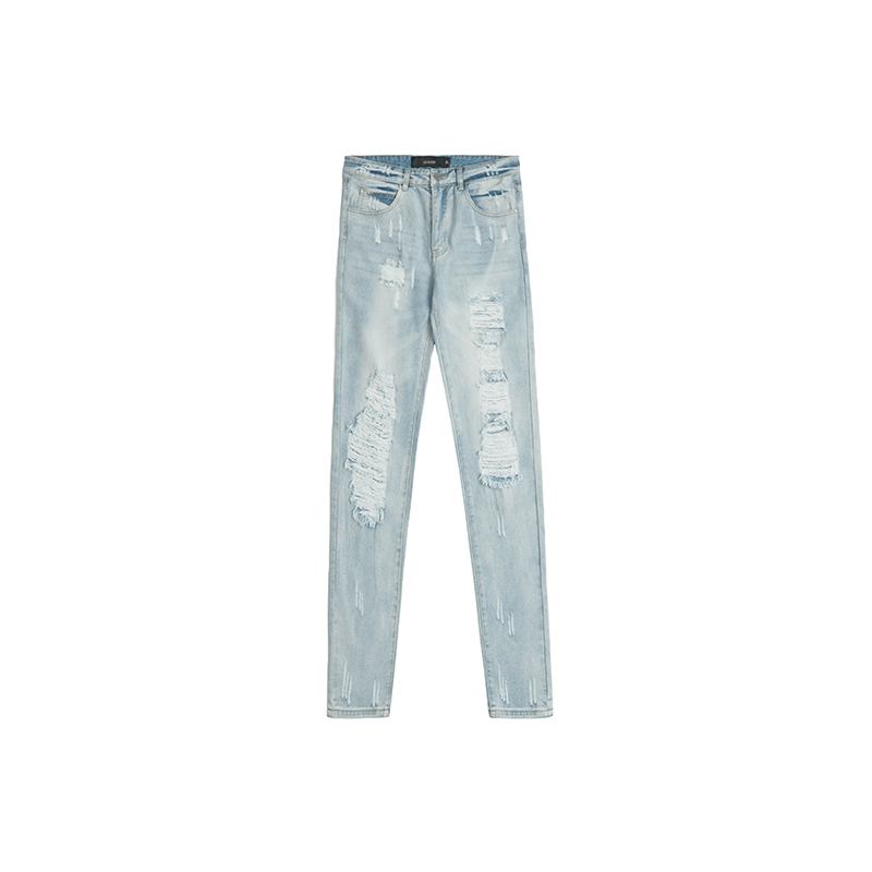 Loose High Gate Rippede Jeans For Menn