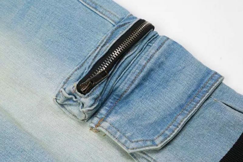 Ødelagte Glidelåsstropper Vasket Distressed Jeans