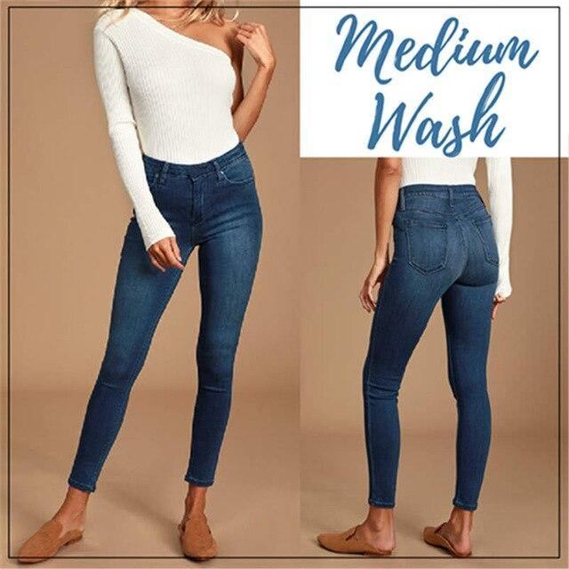 Perfect Fit Jeans Leggings Eksplosjonsmodeller Imitert Dongeri Leggings For Kvinner 9 Poengs Bukser Pull Hair Med Trykk Imitert Denim