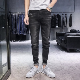 Sesong Nye Elastiske Jeans For Menn Uformelle Slim Feet Bukser Trend Lange Bukser For Menn