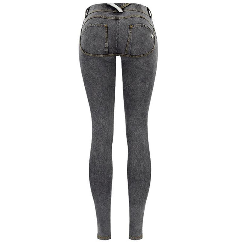 Sexy Jeans Med Lav Midje Kvinne Peach Push Up Hip Skinny Denimbukse For Kvinner Kjæreste Jeans For Kvinner Elastiske Grå Jeans Plus Size