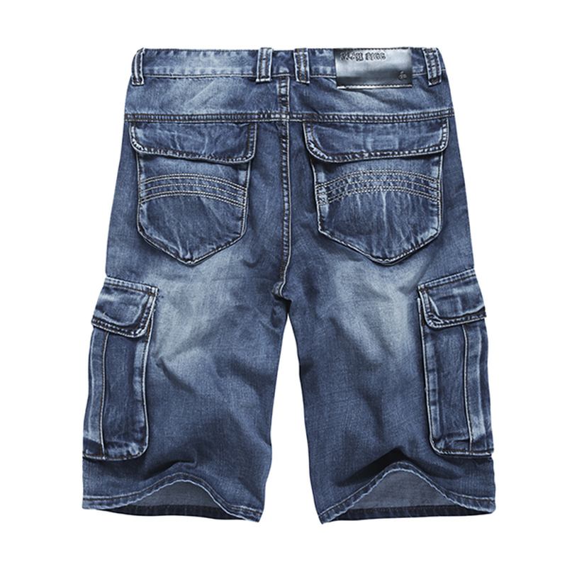 Sommer Herre Store Lommer Jeans Loose Gate Skateboard Denim Shorts