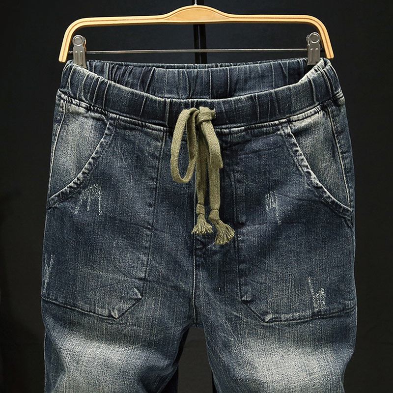 Uformell Snøring Ripped Washed Harem Jeans For Menn