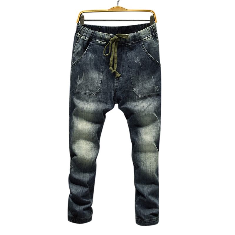 Uformell Snøring Ripped Washed Harem Jeans For Menn