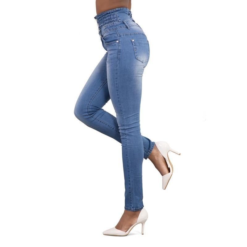 Vår Sommer Kvinne Skinny Jeans Denim Blyantbukser Toppmerke Stretch Jeans Bukser Med Høy Midje Dame Jeans Med Høy Midje