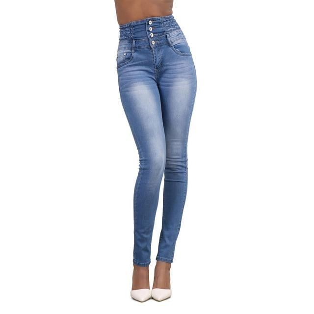 Vår Sommer Kvinne Skinny Jeans Denim Blyantbukser Toppmerke Stretch Jeans Bukser Med Høy Midje Dame Jeans Med Høy Midje