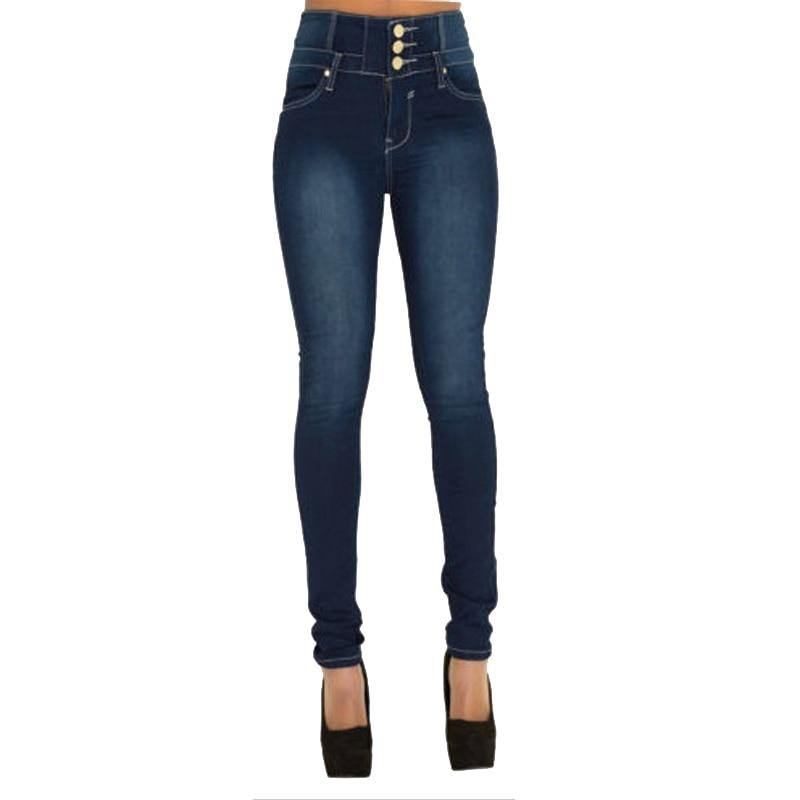 Vår Sommer Kvinne Skinny Jeans Denim Blyantbukser Toppmerke Stretch Jeans Bukser Med Høy Midje Dame Jeans Med Høy Midje