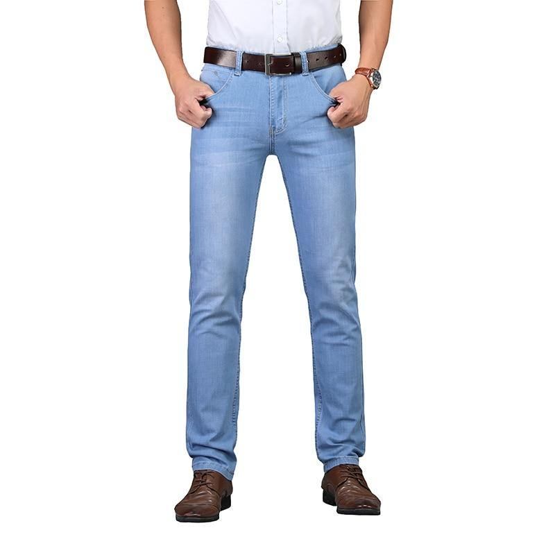 Vår-sommer Stil Utr Thin Herre Merke Jeans Mote Herre Fritids Slim Fit Rett Høy Stretch Feet Skinny Jeans Menn