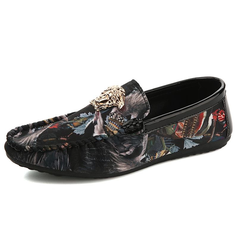 Menn Blomstertrykt Sklisikre Uformelle Walking Driving Loafers