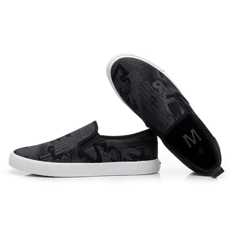 Menn Canvas Pustende Slip On Fritids Court Flat Shoes