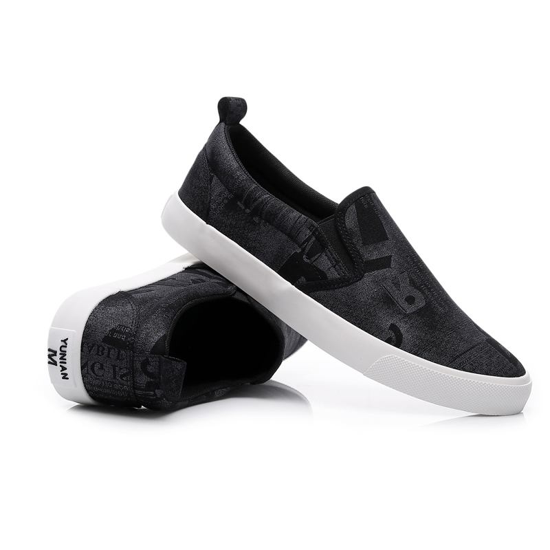 Menn Canvas Pustende Slip On Fritids Court Flat Shoes