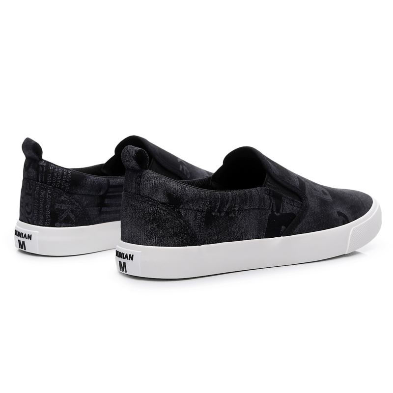 Menn Canvas Pustende Slip On Fritids Court Flat Shoes