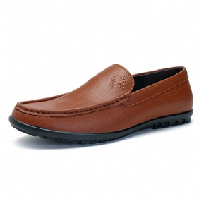 Menn Fritids Business Sole Ekte Skinn Slip On Loafers Flats