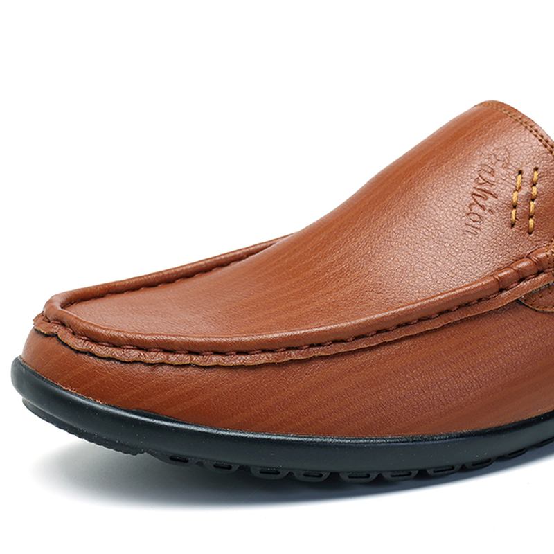 Menn Fritids Business Sole Ekte Skinn Slip On Loafers Flats