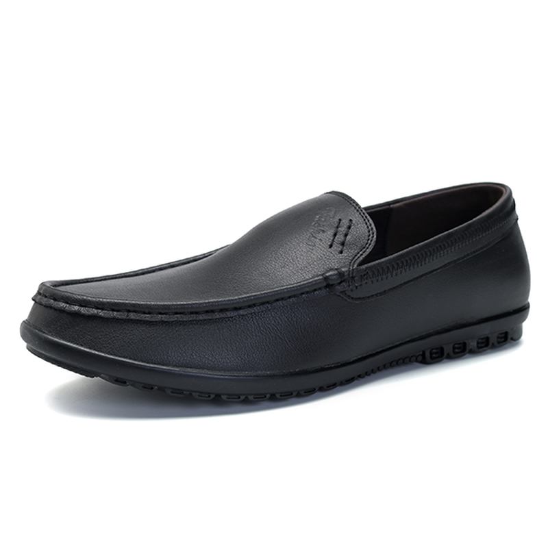 Menn Fritids Business Sole Ekte Skinn Slip On Loafers Flats