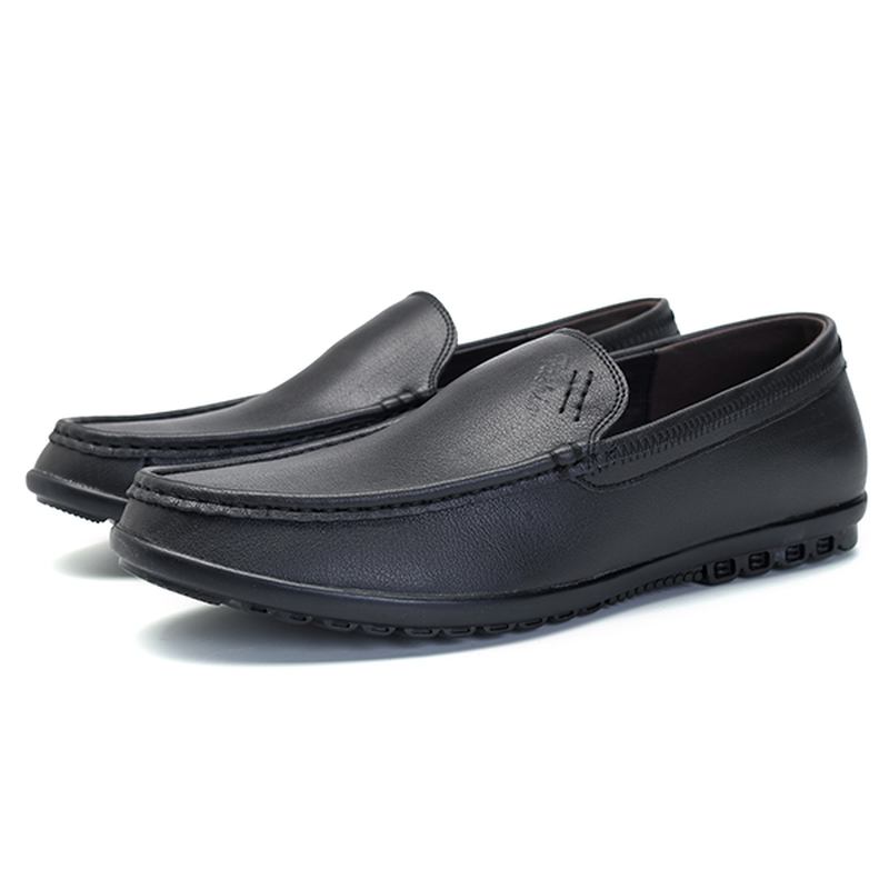 Menn Fritids Business Sole Ekte Skinn Slip On Loafers Flats