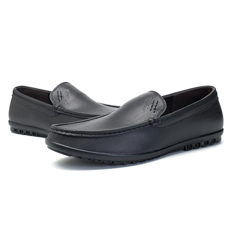 Menn Fritids Business Sole Ekte Skinn Slip On Loafers Flats