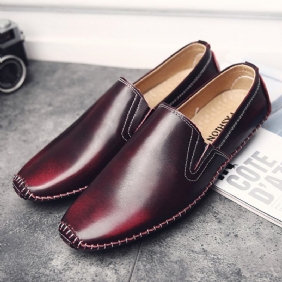 Menn Fritids Ekte Skinn Slip On Flat Loafers Loafers